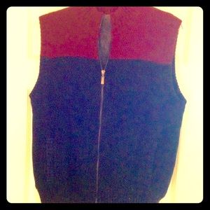 Mens wool blend vest with flannel lining.